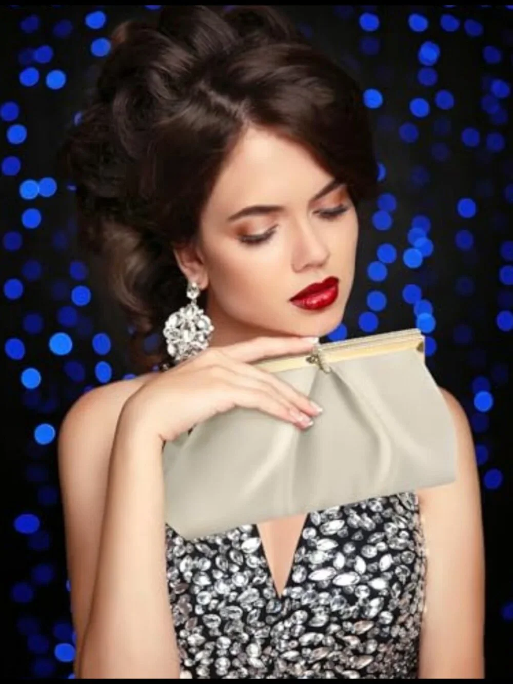 PU Leather Evening Clutch Wedding Prom Party Formal Handbag Shoulder Bag